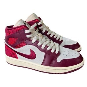 Nike Air Jordan 1 Mid SE Tiki Leaf 2023 Red Cream DZ2820-601 Womens 8.5